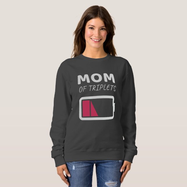 Tired Mamma Mamma i Triplets Mors dag T Shirt (Hel framsida)