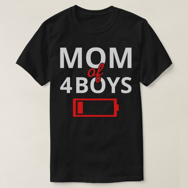 Tired Mamma med 4 pojkar II T Shirt (Design framsida)