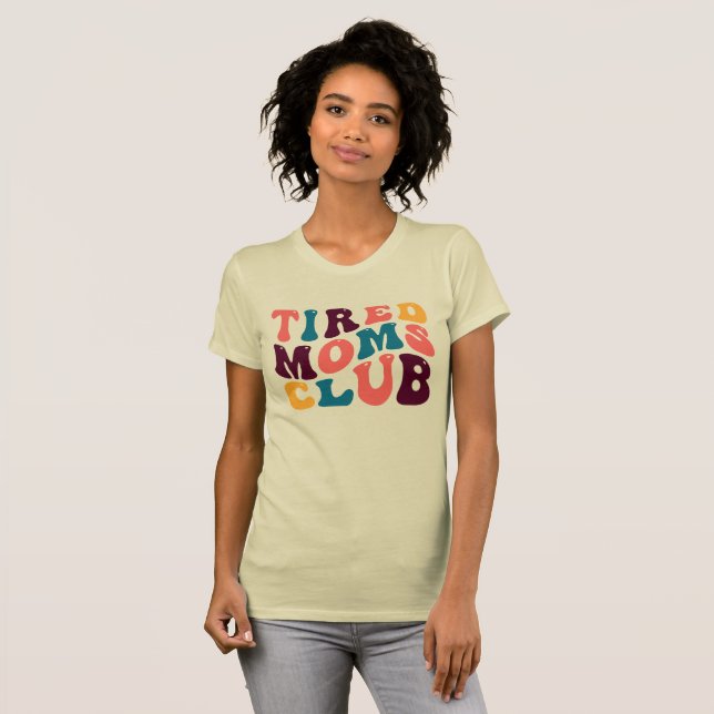 Tired Mammor Klubb Groovy Retro Summer Vibes Beige T Shirt (Hel framsida)
