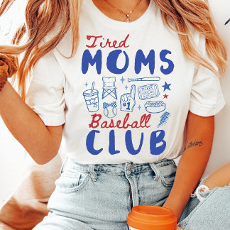 Tired Moms Basebollklubb Retro Sport Spel Dag T Shirt