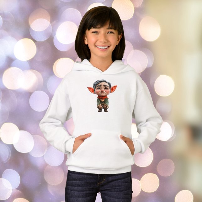 Tired Pappa jul Elf Girl's Hoodie T Shirt (Skapare uppladdad)
