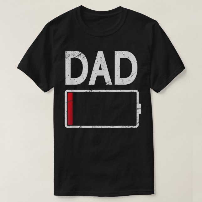 Tired Pappa Low Battery Funny Pappa Fars dag Gi T Shirt (Design framsida)