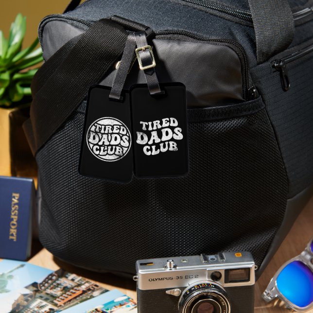 Tired Pappor Klubb Funny Bagagebricka (Fram & Baksida)