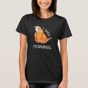 Tired Parrot Hates Mornings I White Budgie Budgeri T Shirt