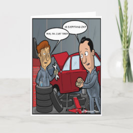 Tired Punny Birthday Card Kort