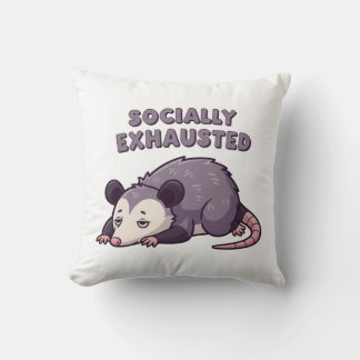 Tired Retro Possum Square Comfort Pillow Kudde