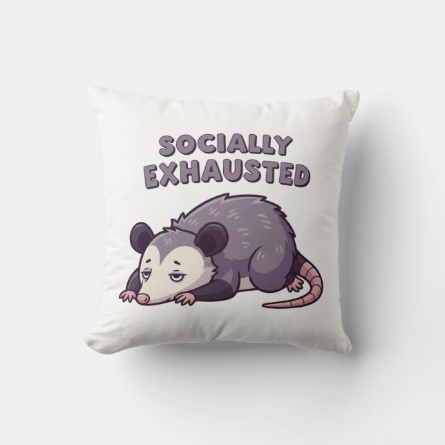 Tired Retro Possum Square Comfort Pillow Kudde (Framsida)