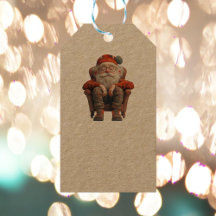 Tired Santa 2 Kraft Gift Märkres