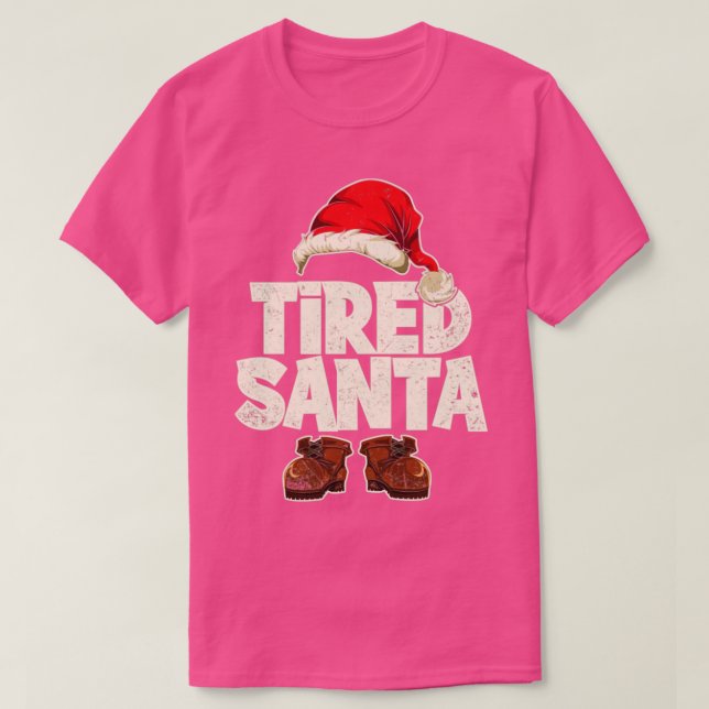 Tired Santa Funny jultomten T Shirt (Design framsida)