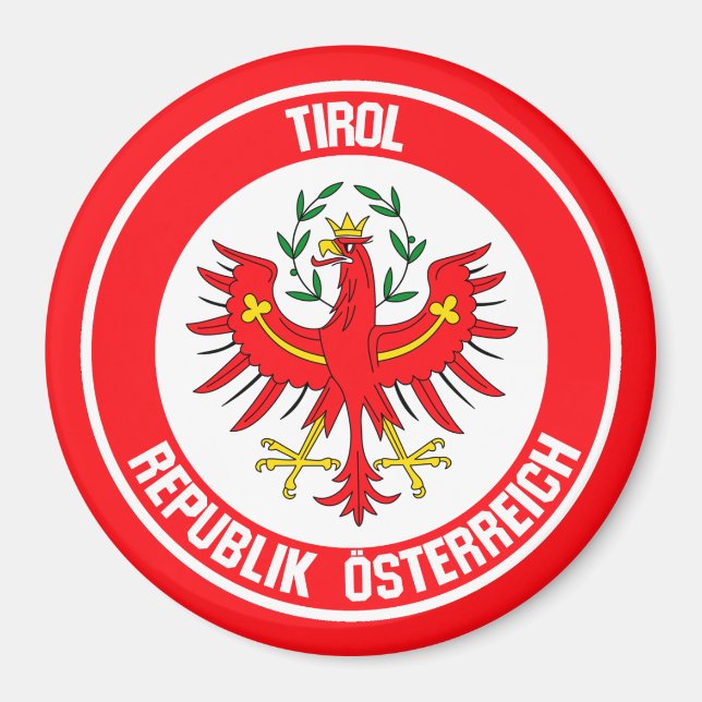 Tirol Round Emblem Magnet (Framsidan)