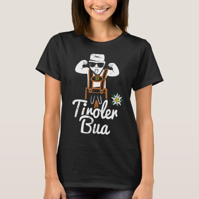 Tiroler Bua Tirol Cooler Lausbua Leather TroUsers T Shirt (Framsida)
