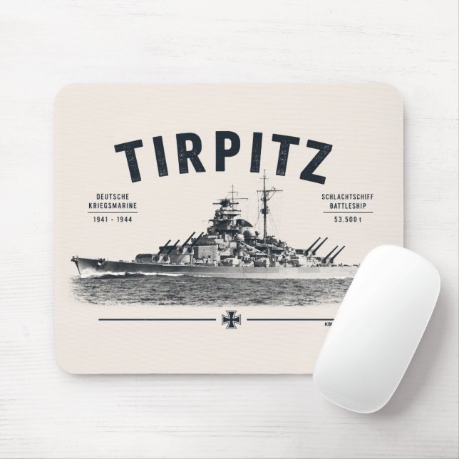 Tirpitz slagskepp musmattor (Med mus)