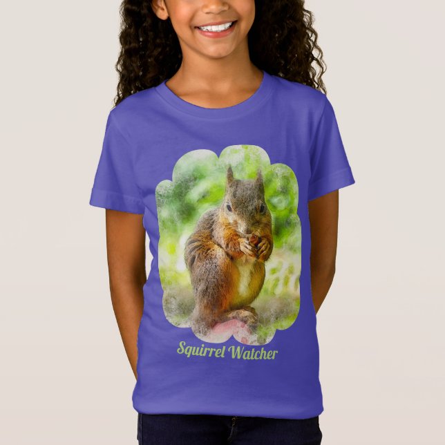 Tirrel Watcher Animal Painting Artwork Girls T Shirt (Framsida)