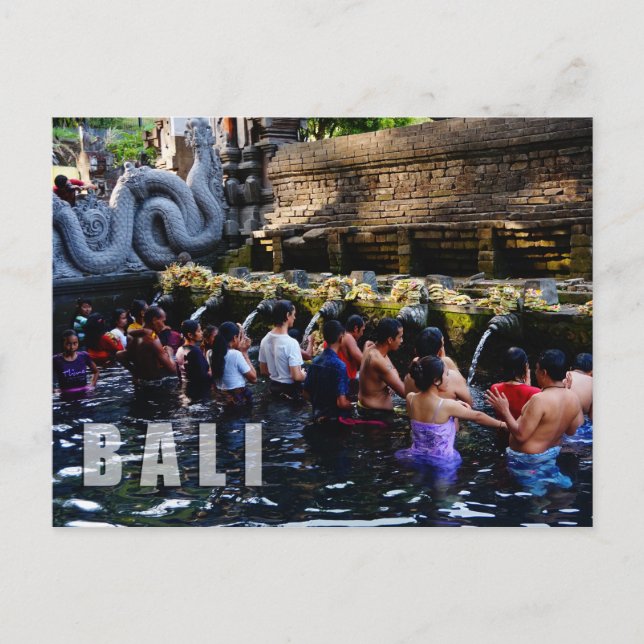 Tirta Empul Temple i Bali, Indonesien Vykort (Framsida)