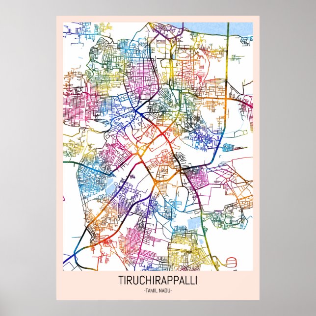 Tiruchirappalli Tamil Nadu City Map Poster (Framsidan)