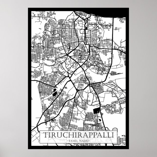 Tiruchirappalli Tamil Nadu City Map Poster (Framsidan)