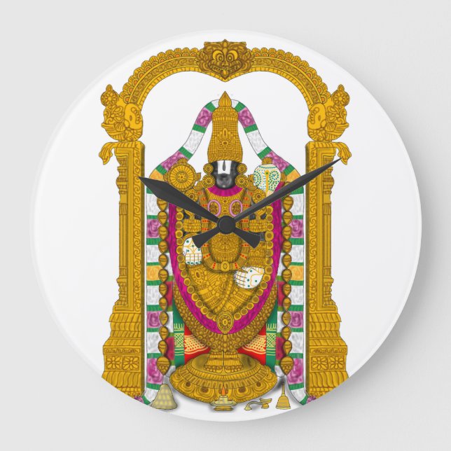 Tirupati Balaji Clock & Home Wall Decor Stor Klocka (Framsida)