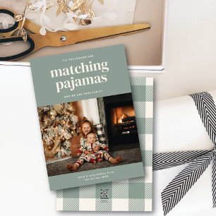"Tis Cute Matching Pajamas Season One Photo Card Julkort