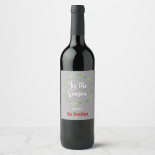 Tis-etiketten för säsong Vin Vinflaska Etikett