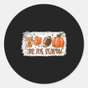 Tis fotbollsmatchen för säsong faller Thanksgiven Runt Klistermärke