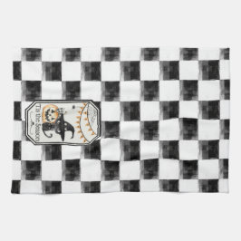 "Tis of Season Happy halloween Checkerboard Kökshandduk