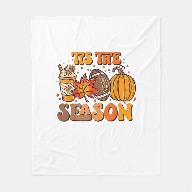 Tis säsong Pumpkin Löv Latte Fall Aesthetic C Fleecefilt (Framsidan)