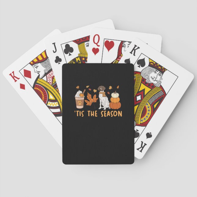 Tis säsong Tyska Hund Fall Pumpkin Casinokort (Baksidan)