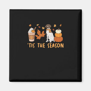 Tis säsong Tyska Hund Fall Pumpkin Magnet