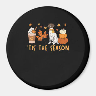Tis säsong Tyska Hund Fall Pumpkin Magnet