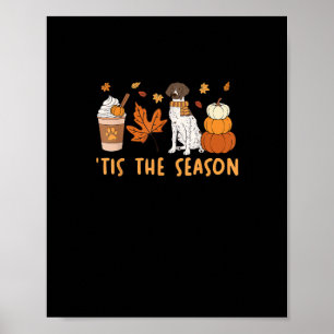 Tis säsong Tyska Hund Fall Pumpkin Poster