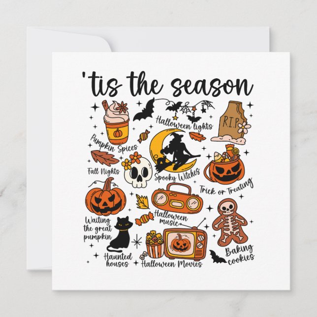 "Tis säsongen Halloween Doodles Spara Datumet (Framsida)