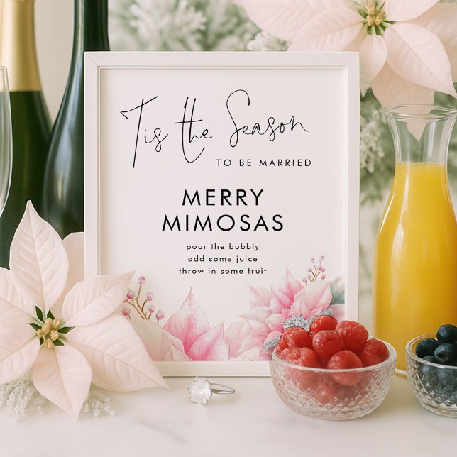 Tis säsongen Poinsettia Mimosa-Möhippan Poster (Skapare uppladdad)