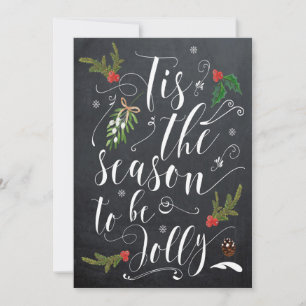Tis säsongen som är Jolly jul, semestrar kortet Julkort