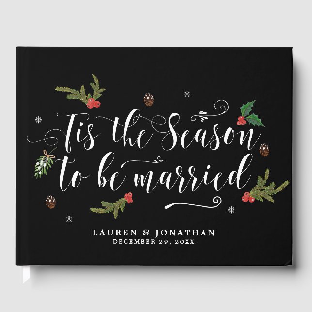 Tis säsongsguestbok för julsemesterbröllop gästböcker (Framsida)