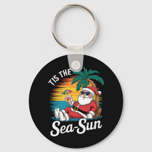 Tis Sea Sol Santa Beach-julen i juli Nyckelring