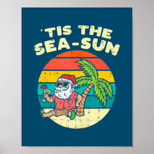 Tis Sea Sol Santa Beach-julen i Poster