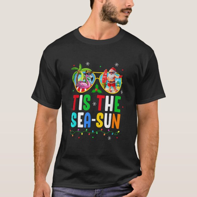 Tis Sea Sol Santa Beach, sommarjul i Ju T Shirt (Framsida)