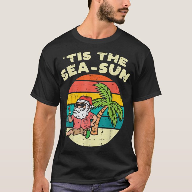 Tis Sea Sol Santa Beach, sommarjul i Ju T Shirt (Framsida)