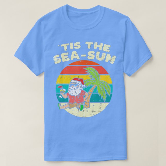 Tis Sea Sol Santa Beach, sommarjul i Ju T Shirt (Design framsida)