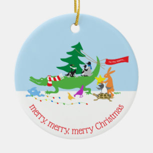 Tis Season Animals Julgransprydnad Keramik