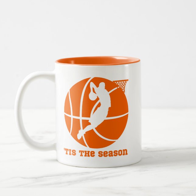 Tis Season Basketball Slam dunk Två-Tonad Mugg (Vänster)