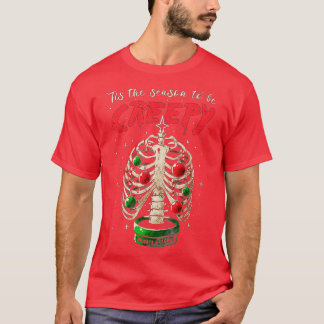 Tis Season Creepy Rib Cage Julgran Spoo T Shirt