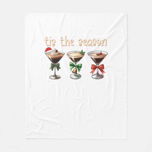 Tis Season Espresso Cocktail Glass Party Fleecefilt (Framsidan)
