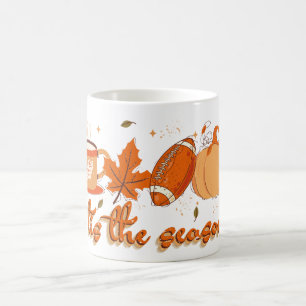 Tis Season Football Pumpkin Fall Kaffemugg