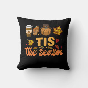 Tis Season Football Pumpkin Fall Thanksgiving Kudde