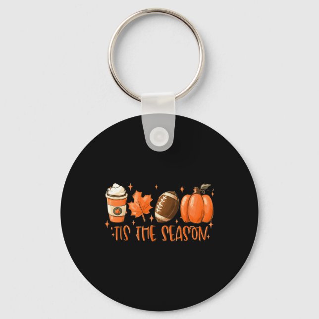 Tis Season Footll Fall Thanksgiving Nyckelring (Framsida)