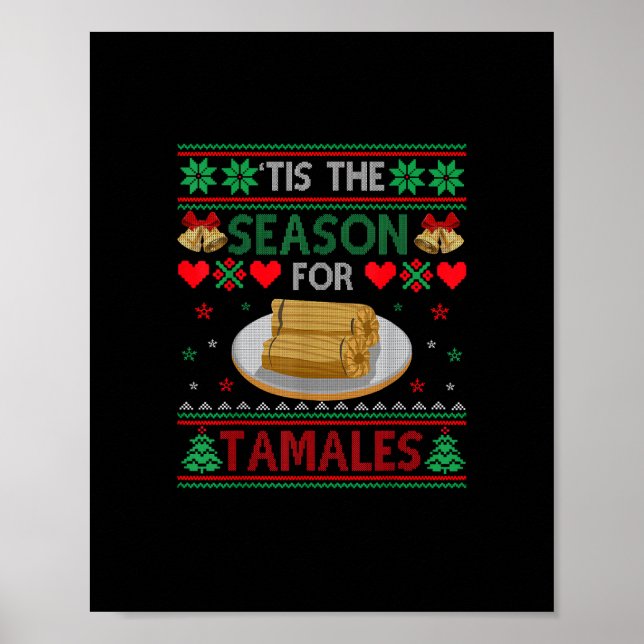 Tis Season For Tamales Funny Christmas Food Poster (Framsidan)