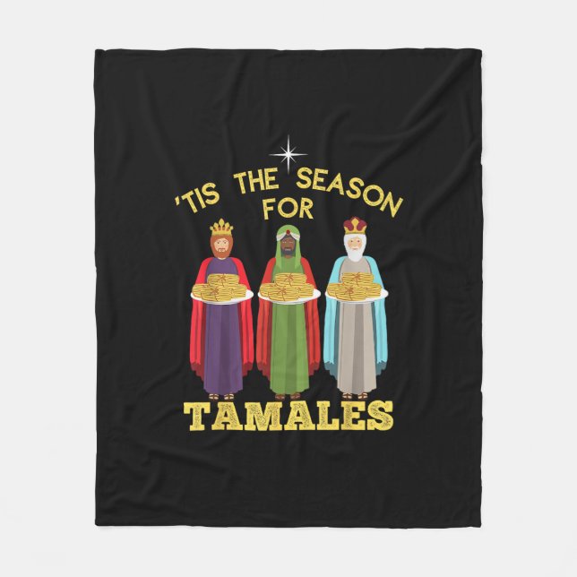 Tis Season For Tamales Funny Mexican Christmas Fleecefilt (Framsidan)