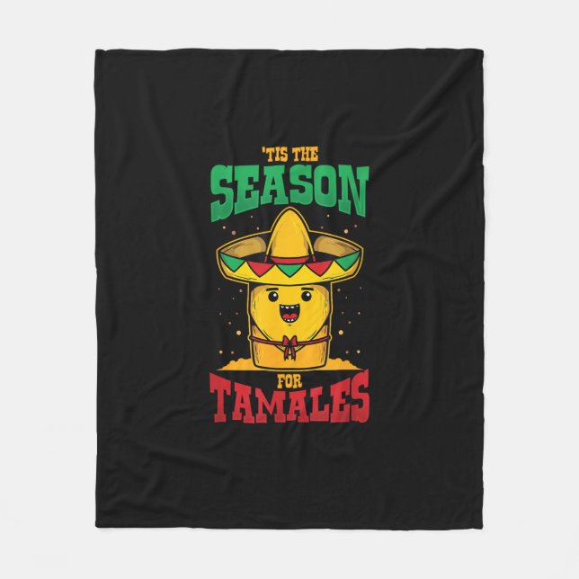 Tis Season For Tamales Mexican Christmas Holiday Fleecefilt (Framsidan)