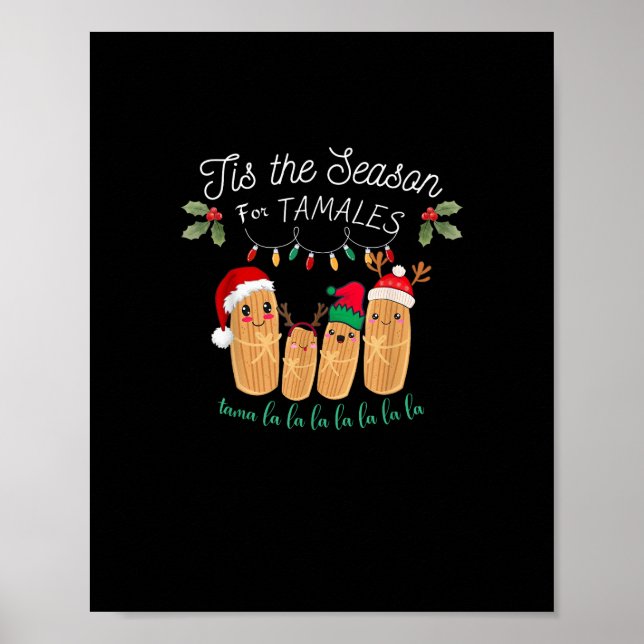 Tis Season For Tamales Mexican Christmas Modern Poster (Framsidan)